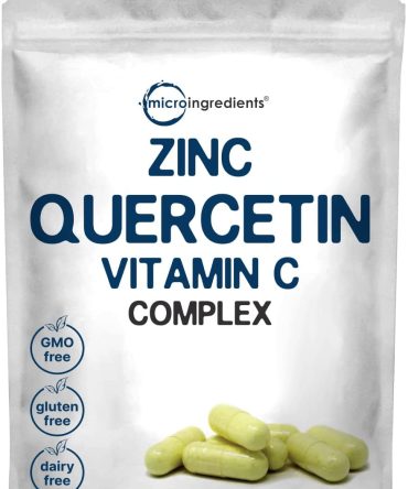 Quercetin with Zinc and Vitamin C, 200 Capsules, 3 in 1 Formula, Quercetin 500mg | Zinc 50mg (Picolinate, Citrate, Glycinate, Gluconate) | Vitamin C 500mg